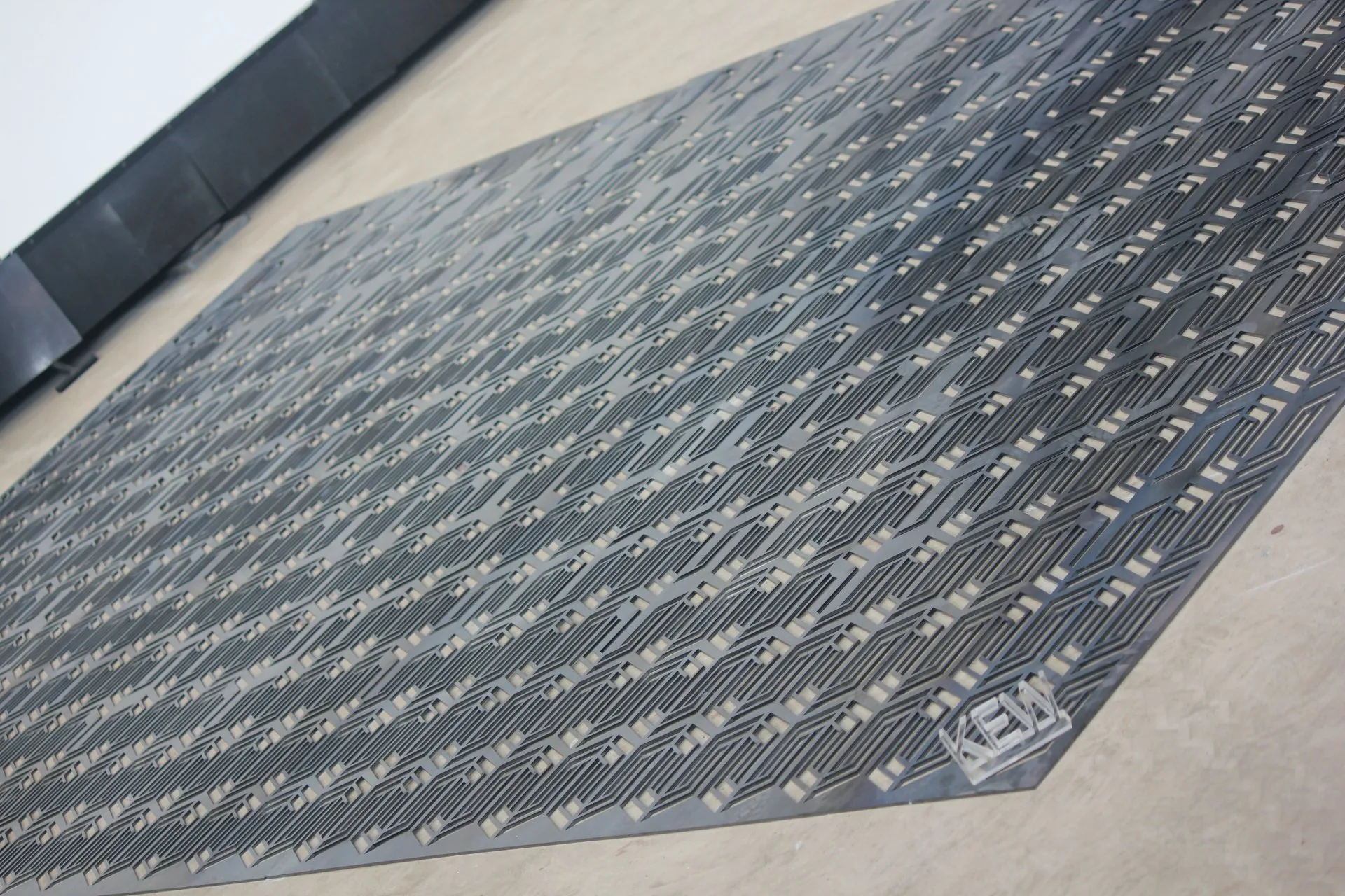 Detailed geometric profiles cut from a steel sheet