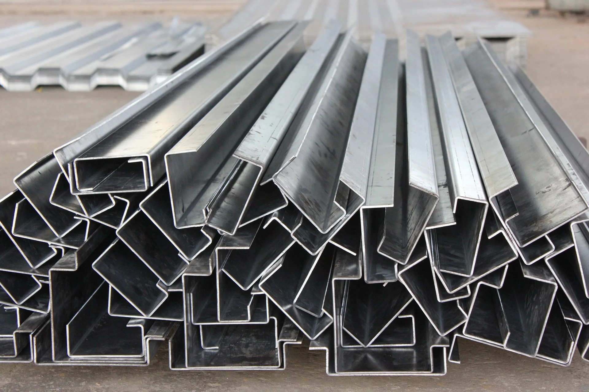 A stack of precision-formed steel profiles